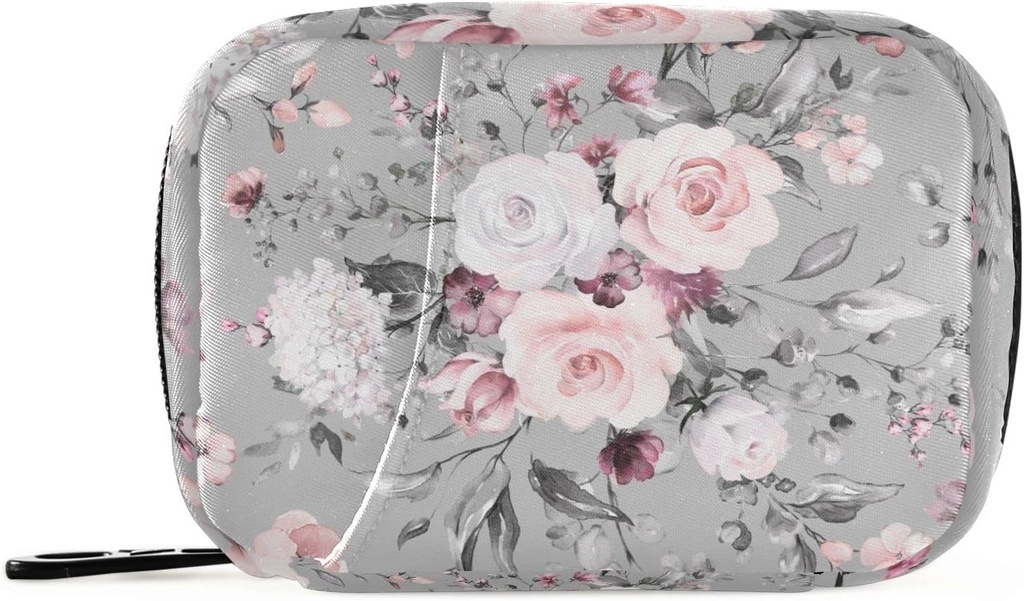 Κουτί χαπιών λουλουδιών Watercolor 7 ημέρα θήκη χαπιών Τσάντα οργανωτή χαπιών με το Zipper Φορητό Εβδομαδιαία τσάντα συσκευασίας συμπλήρωμα βιταμίνης