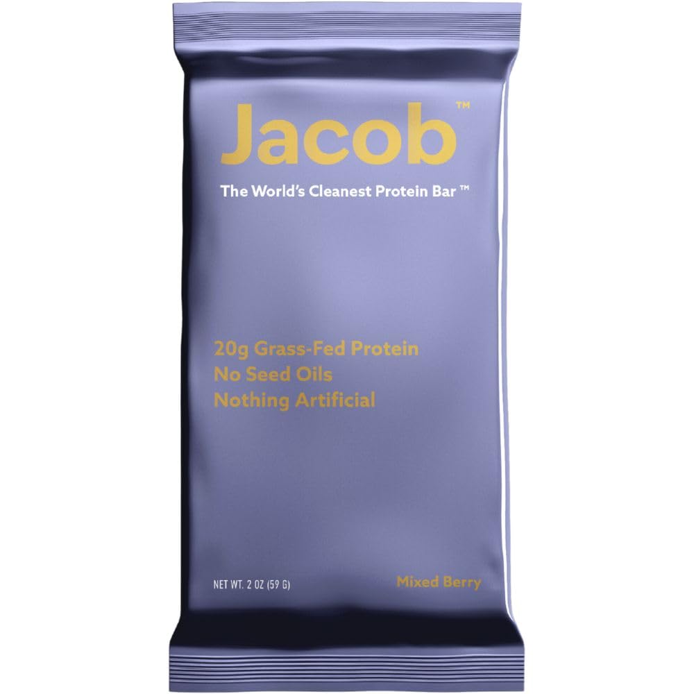 Jacob Bar, Protein Bars, Mixed Berry (9 Bars Total) - 20g Πρωτεΐνη χόρτου, Δεν Έλαια σπόρων, Τίποτα Τεχνητό