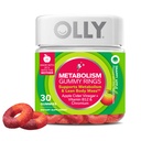 OLLY Μεταβολισμός Gummy δαχτυλίδια, μηλίτη μηλίτη, βιταμίνη Β12, Χρώμιο, Ενέργεια και Πεπτικό Υγεία, Chewable συμπλήρωμα, Apple Γεύση - 30 κόμης