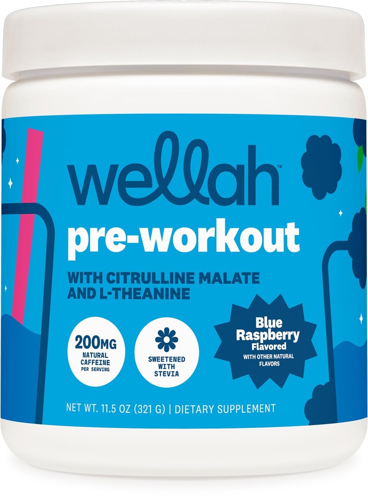 Wellah Get-Going Pre-Wortout Mix ποτό (Blue Raspberry Γεύση, 30 υπηρεσίες)