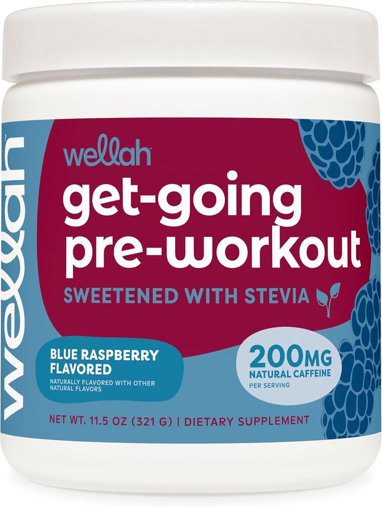 Wellah Get-Going Pre-Wortout Mix ποτό (Blue Raspberry Γεύση, 30 υπηρεσίες)