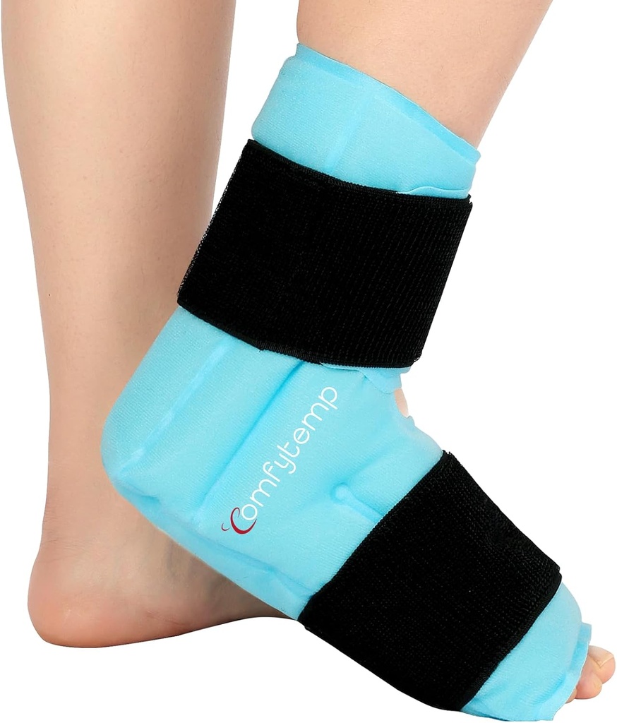 Comfytemp Ankle Foot Παγωτό Πακέτο Περιτυλίγματος για Φυτική Φασίτιδα Ανακούφιση, FSA Επιλέξιμη, Ankles Brace για Στραγγισμένο Αστράγαλο, Heel Spur, Οίδημα, Αχιλλέας Τενοντίτιδα, Πόνος, Ζεστό Ψυχρό Φυσική Θεραπεία Δώρα, 1 τεμ.