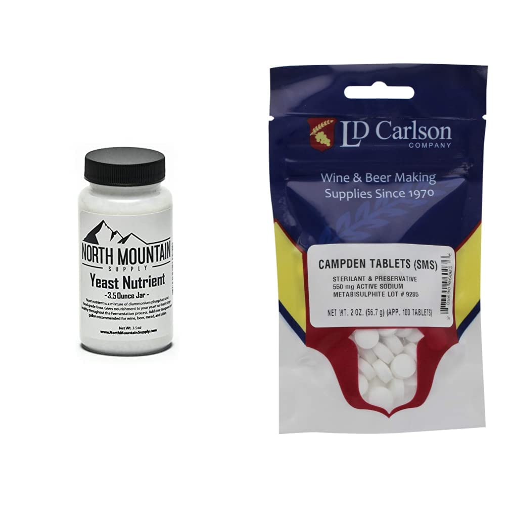 North Mountain Supply Food Grade Yeast Nutrient - 3.5 Ουγγιά & δισκία Campden (metabisulfite νατρίου) - 2 Oz( 100 δισκία)
