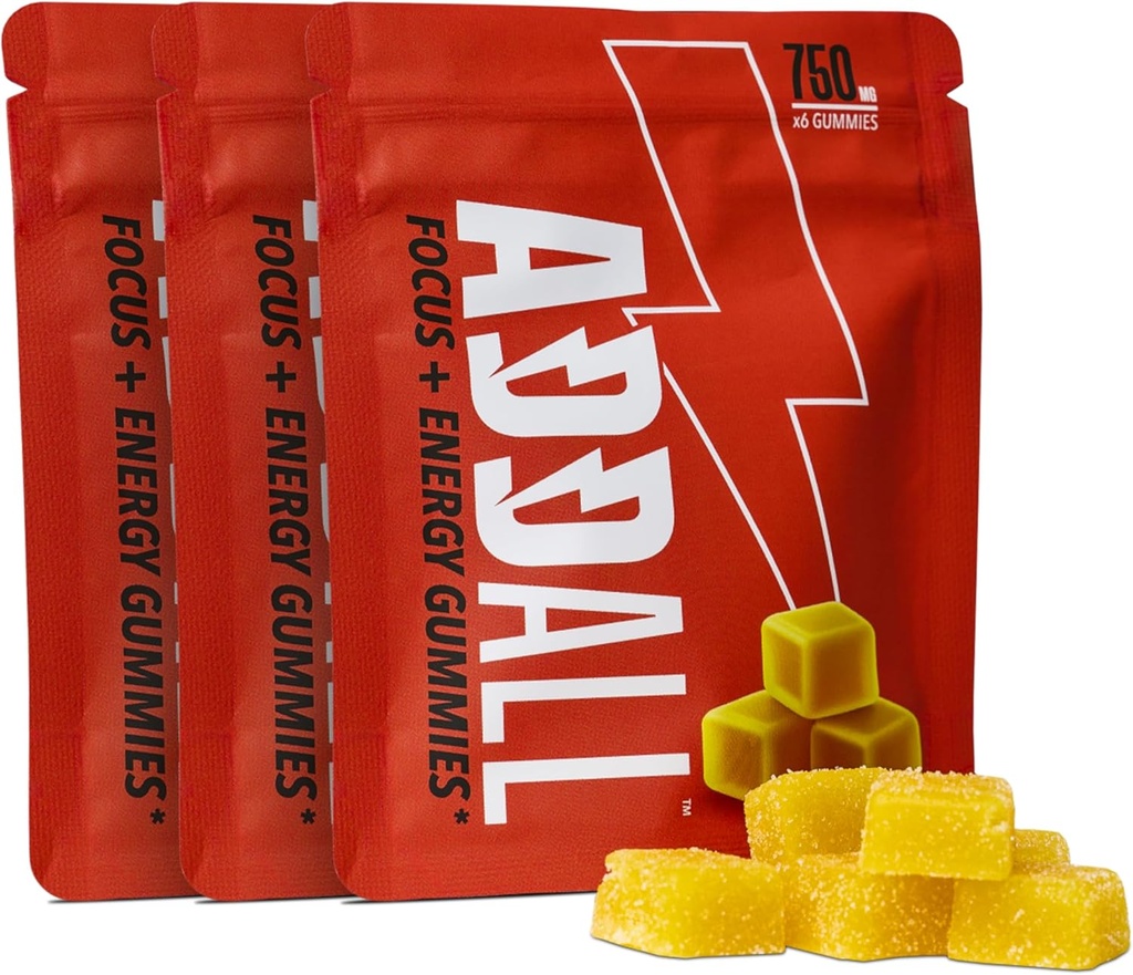 Addall Focus & Energy Gummies 750mg (3 Pack) #1 Αποτελεσματικό εναλλακτικό συμπλήρωμα εγκεφάλου Υποκατάστατα χάπια Nootropic & Energy 