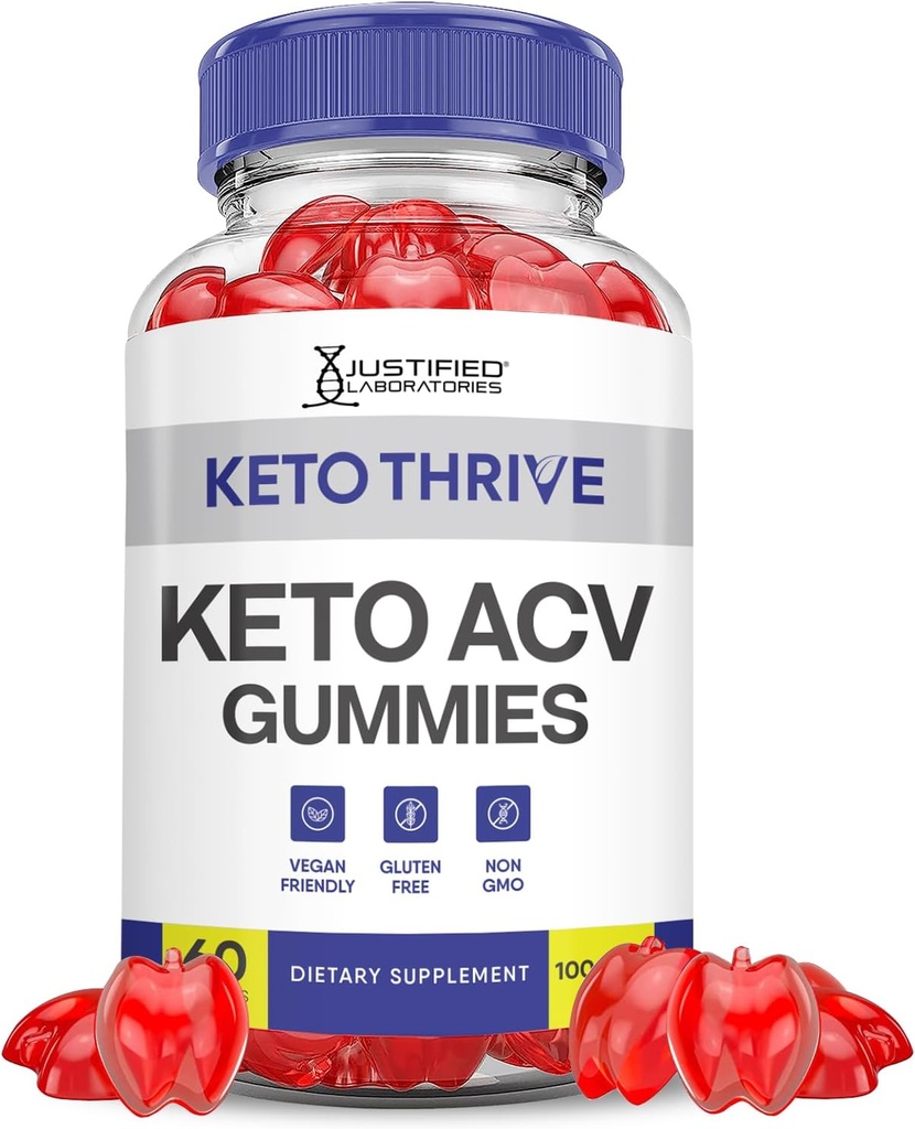 Keto Thrive Keto ACV Gummies Advanced Formula 1000MG Keto Thrive Keto Gummies Apple Cider Vinegar Formulated with Ρόδι με σκόνη χυμού τεύτλων B12 Vegan Non GMO 60 Gummys