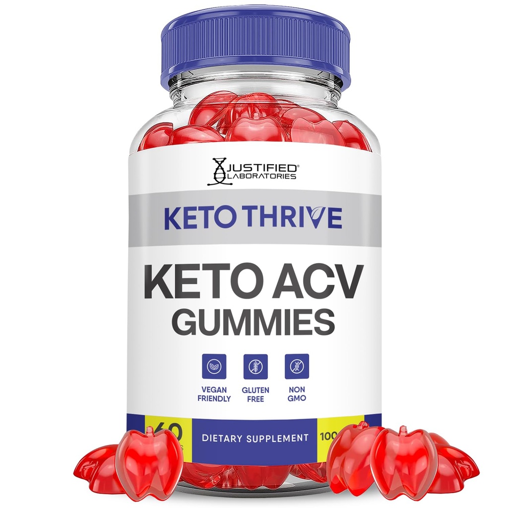 Keto Thrive Keto ACV Gummies Advanced Formula 1000MG Keto Thrive Keto Gummies Apple Cider Vinegar Formulated with Pomegranate Beet Juice Powder B12 Vegan Non GMO 60 Gummys