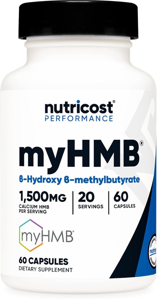Nutricost myHMB κάψουλες 1.500MG Ασβέστιο HMB ανά υπηρεσία, 60 κάψουλες, 20 εξυπηρετήσεις - Γραμμή Απόδοσης, Ασβέστιο Β-Υδροξυ Β-μεθυλοβουτυρικό Μονοένυδρο