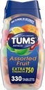 TUMS Chewable Antacid Tablets for Extra Strength Heartburn Relief, Great for a Summer BBQ - Assorted Fruit Flavors - 330 Count