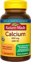 Nature Made Calcium 600 mg με βιταμίνη D3, Συμπλήρωμα διατροφής για την υποστήριξη των οστών, 120 δισκία (πακέτο των 3)
