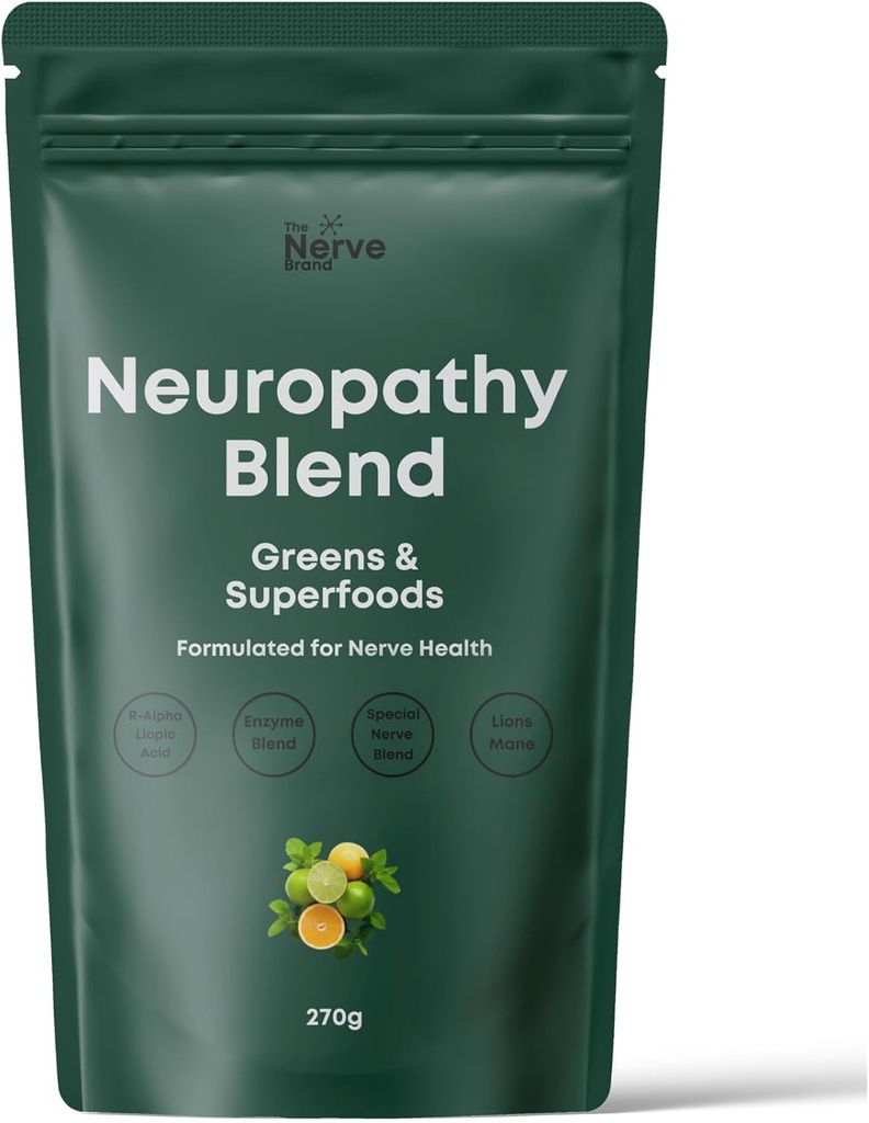 The Nerve Brand Neuropathy Superfood Blend Greens Powder for Peripheral Neuropathy with 600mg R Alpha Lipoic Acid