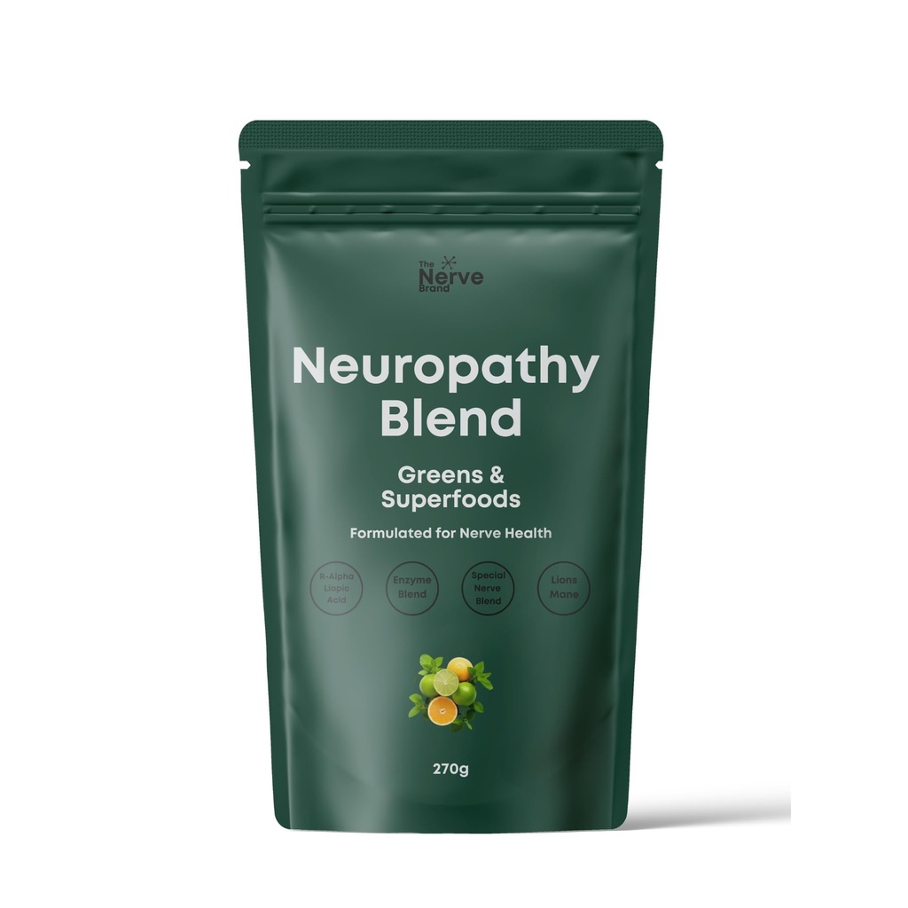 The Nerve Brand Neuropathy Superfood Blend, Greens Powder with R Alpha Lipoic Acid & Lions Mane for Nerve Support, Citrus Breeze, 30 Servings