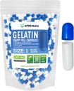 XPRS Nutra Μέγεθος 1 Κενές κάψουλες - 500 Count Empty Gelatin Κάψουλες - Χάπια DIY Καψάκιο Γέμισμα - Αγνά καπάκια τζελ Μπόβιν Χάπι για το Do-It-Yourself Συμπληρώματα (Blue/White)