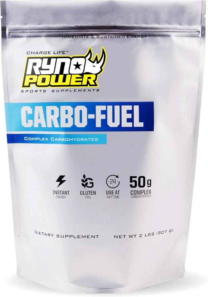 Ryno Power Carbo-Fuel Simulant-Free Drink Mix 2lb (20 Σερβιέτες) - Όλα τα φυσικά καθαρό υδατάνθρακες σκόνη για την αθλητική απόδοση - Vegan και χωρίς γλουτένη