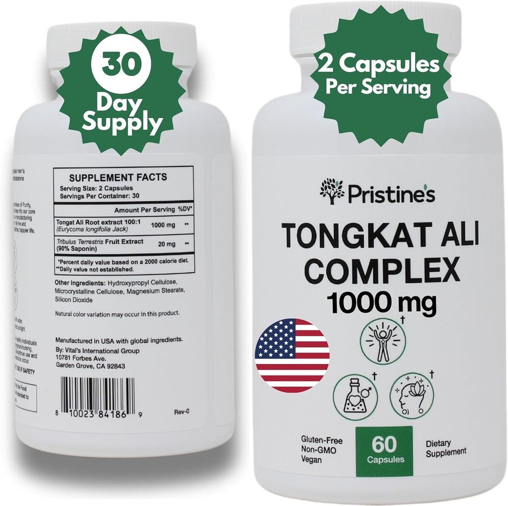 Tongkat Ali 1000MG Extract Supplement - 30 Ημέρα προσφοράς - Υποστήριξη Αθλητικής Απόδοσης - Φυσικό Αφροδισιακό, Τεστοστερόνη και Ασυλία Υποστήριξη - Ισχυρά Αντιοξειδωτικά Οφέλη