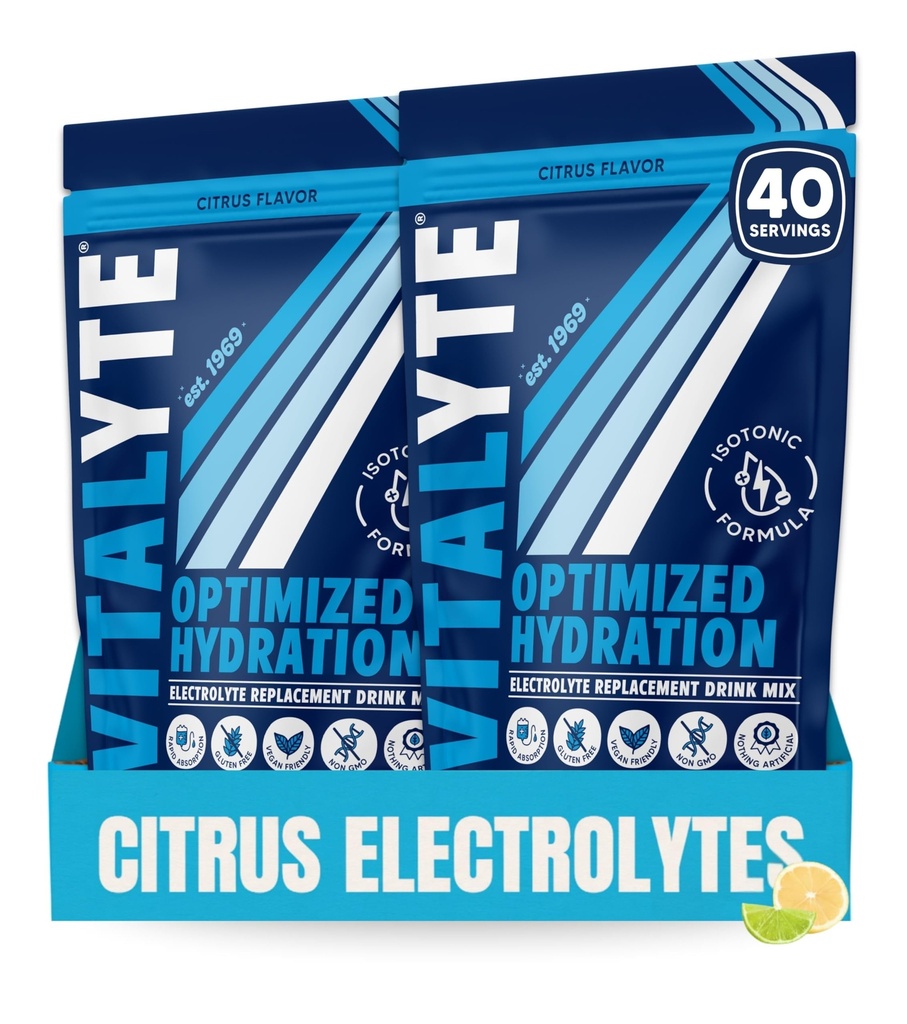 Vitalyte Electrolyte Powder (35 oz, 40 Servings Per Container)-Isotonic Drink Mix for Hydration, Energy & Recovery- Water Enhancer & Rehydration Supplement for Men, Women & Sports (Cool Citrus 2 Pack)