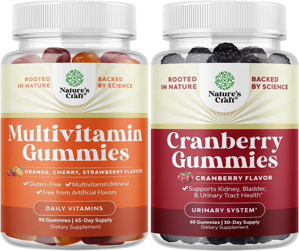 Έντονη καθημερινή πολυβιταμίνη Gummies για ενήλικες και φυσικά Cranberry Gummies για γυναίκες και άνδρες - Wellness Blend της βιταμίνης D A C E B12 ψευδάργυρος και βιοτίνη - Επιπλέον δύναμη Νόστιμο Αντιοξειδωτικό