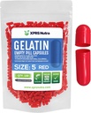 XPRS Nutra Size 5 Empty Capsules - 100 Count Very Small Empty Gelatin Capsules - Pills DIY Capsule Filling - Fillable Pill Gel Caps for Do-It-Yourself Vitamin Supplements (Red)