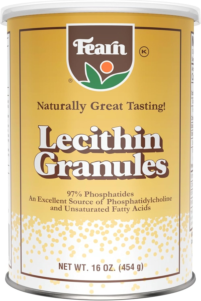 Fearn Natural Foods Σόγια Λεκιθίνη Κοκκία – Λιπαρά γαλακτωματοποιητής με Ουσιώδη θρεπτικά συστατικά για την υγεία, Βελτίωση της υφής των Κέικ, Ψωμί & DIY Gummies, 16 Oz