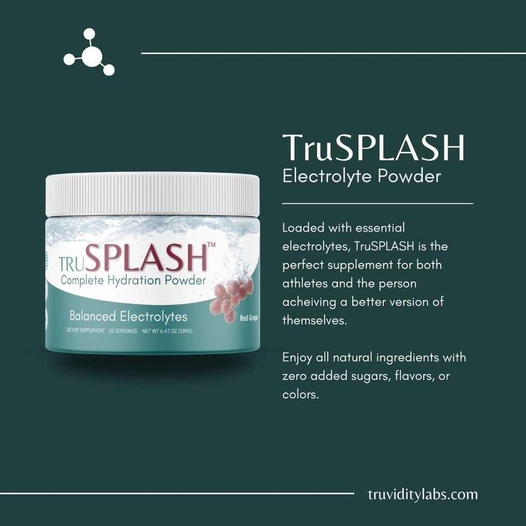 TruSPLASH Πλήρης ενυδατική σκόνη ηλεκτρολυτών (Φυσικό μούρο) - 30 εξυπηρετήσεις