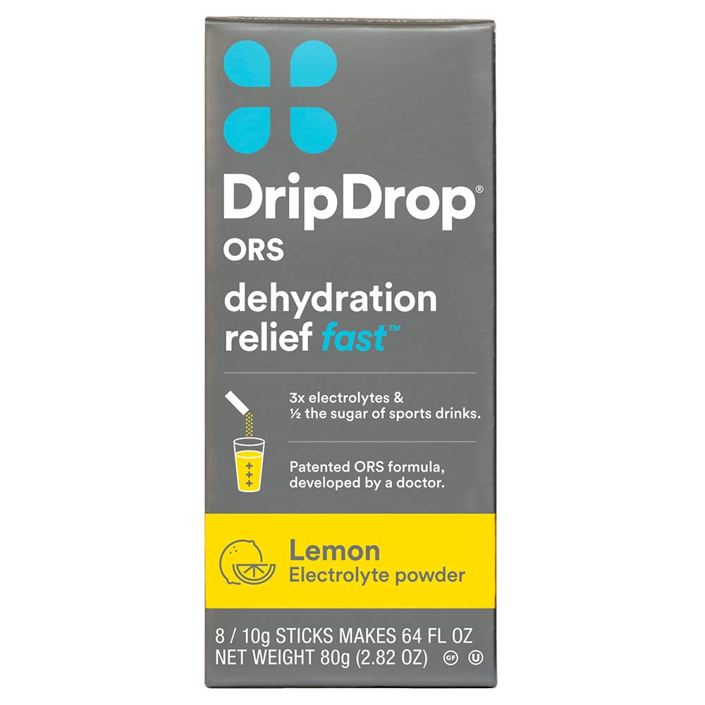 DripDrop ORS Ηλεκτρολυτικά Στικς Ενυδάτωσης, Λεμόνι, 10g Sticks, 8 Count