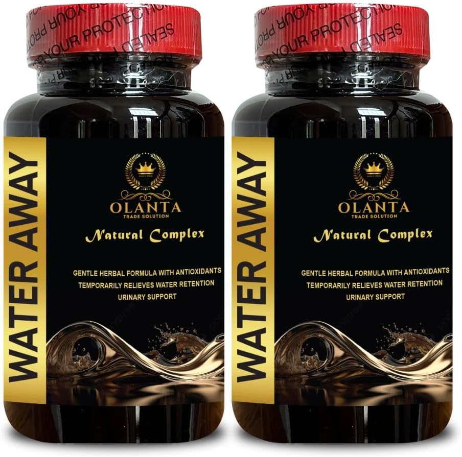 Generic Natural Water Away Pills - Χάπια διατήρησης νερού, χάπια ουρικού οξέος, φυσικά διουρητικά για τη διατήρηση νερού, ανοσοποιητική υποστήριξη, χάπια νερού Μέγιστη δύναμη - 2 μπουκάλια