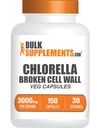 BulkSupplements.com Chlorella Capsules - Broken Cell Wall, Chlorella Supplement - Superfood Supplement, Vegan & Gluten Free, 5 Capsules per Serving, 150 Count (Pack of 1)