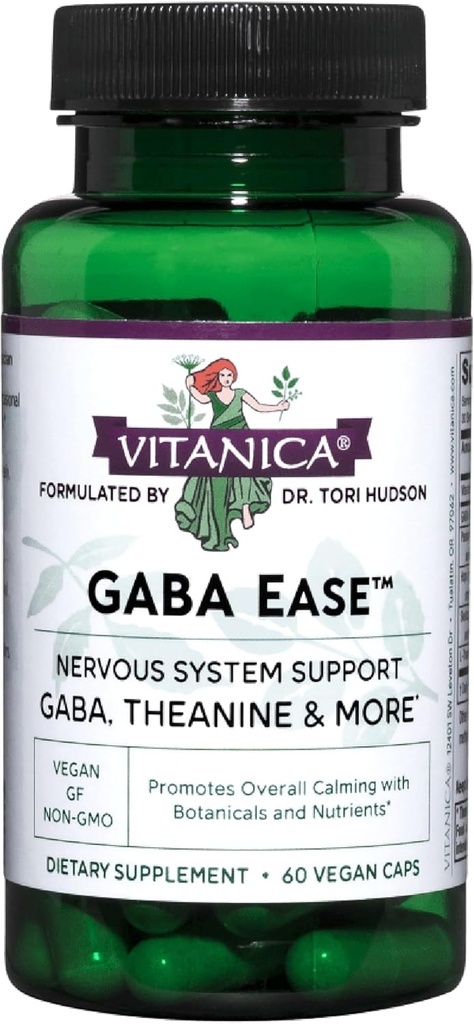 Vitanica, GABA Ease, Calming Support, Vegan, 60 Capsules