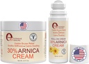 Arnica Cream & Arnica Gel Roll-On 2PK για τον μελανισμό και το πρήξιμο, Soothe Sore Μύες & αρθρώσεις με βιταμίνη Κ, 30% Arnica Montana, Υαλουρονικό οξύ & L-αργινίνη