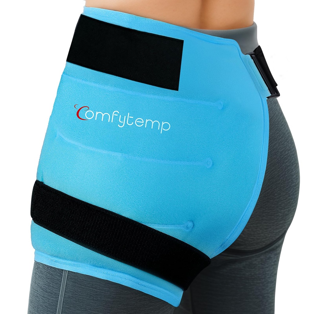Compytemp Hip Ice Pack Wrap για Sciatica, Hip Κιτ αντικατάστασης, FSA Επιλέξιμη, επαναχρησιμοποιήσιμη Gel Ice Pack για τραυματισμούς, ανακούφιση πόνου, Ψυχρή Χειρουργική Συμπίεση Αποκατάσταση αντικείμενα Φυσική θεραπεία για άνδρες γυναίκες (S/M)