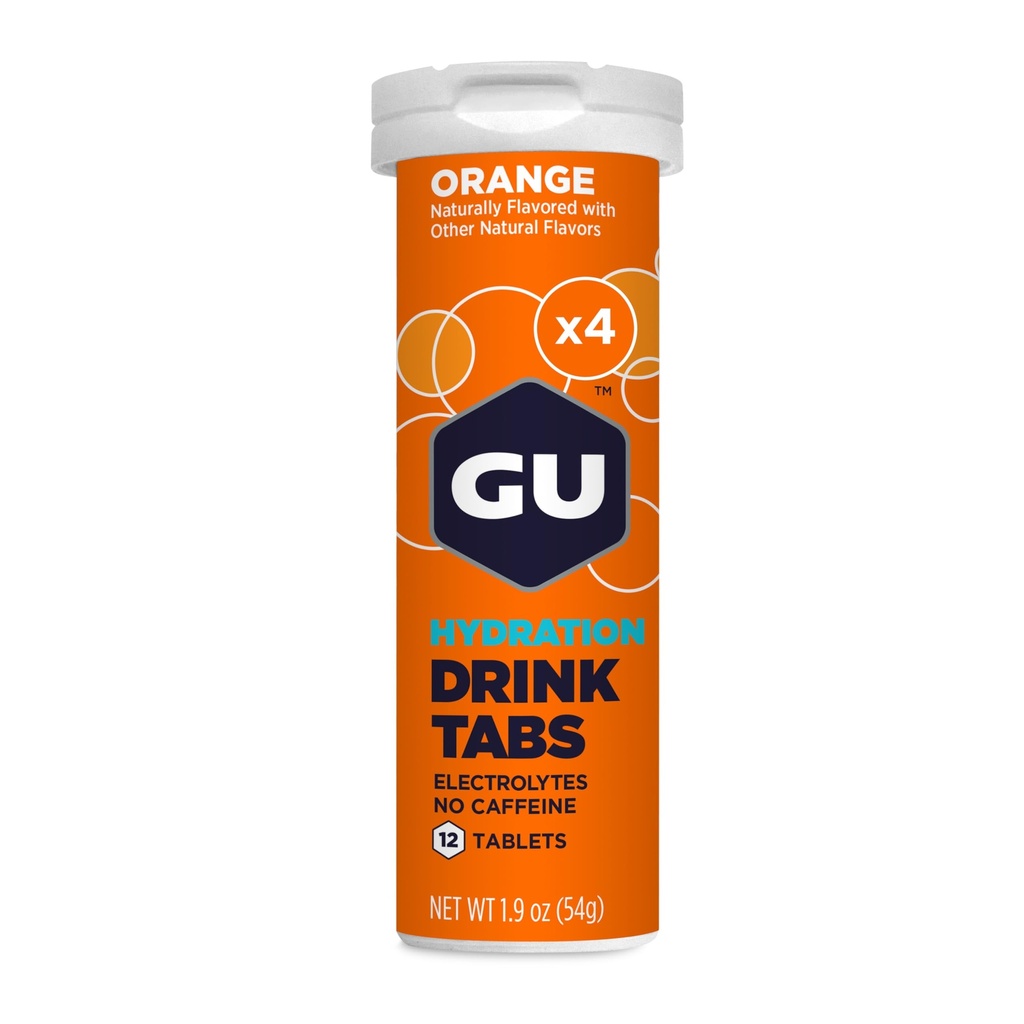 GU Energy Hydration Electrolyte Drink Tablets, Ενισχυμένη αντοχή Sports Drink for Running, Cycling, Triathlon, 4-Count (48 Services), Πορτοκαλί