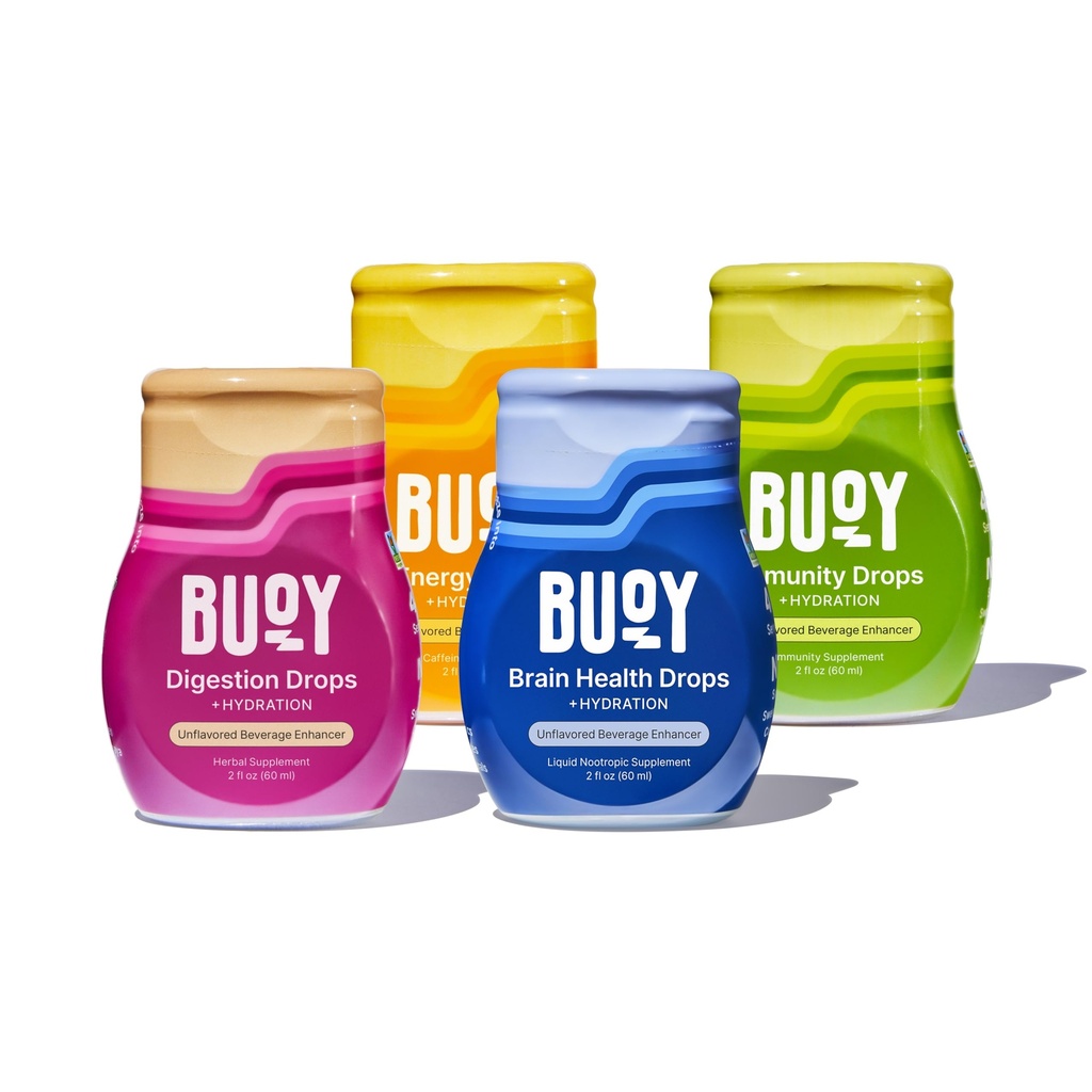 Buoy Electrolyte Drops Variety Pack Digestion + Brain + Energy + Ανοσία 