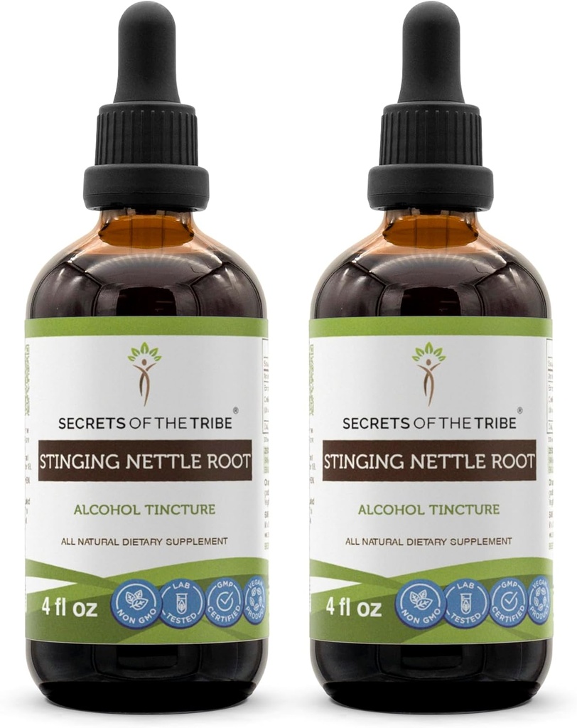 Μυστικά της φυλής Stinging Nettle εκχύλισμα ρίζας βάμμα αλκοόλη, υψηλής ισχύος φυτικές σταγόνες, Βάμμα κατασκευασμένο από Stinging Nettle Urtica Dioica αναπνευστικό και ουροποιητικό σύστημα υγεία 2x4 oz