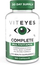 Viteyes Πλήρης Οφθαλμία & συνολική υγεία του σώματος Multivitamin συμπλήρωμα διατροφής, 180 κάψουλες, λευκό