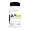NutraBio CaffPlus, καφεΐνη διπλής πηγής με θεανίνη για υγιή ενεργειακή ενίσχυση - 60 κάψουλες λαχανικών