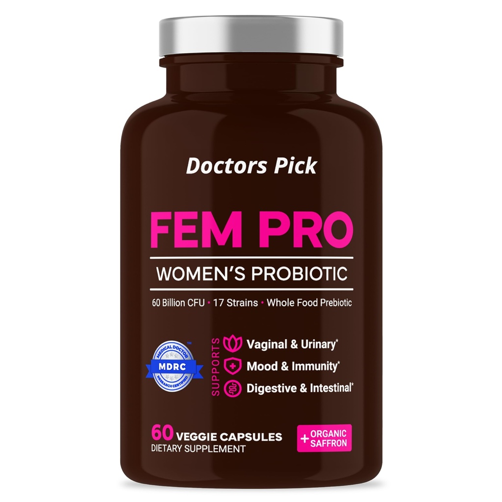 Fem Probiotics για τις γυναίκες. 17 Κλινικά Αποτελεσματικές Στρώσεις για Κολπική, Επιπεφυκτική & Ανοσολογική Υποστήριξη, Ουρολοίμωξη, Ισορροπία pH και Mood.