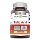 Amazing Formulas Folic Acid 1000 Mcg (1 Mg) | 240 Tablets Supplement | Vitamin B9 | Non-GMO | Gluten Free | Made in USA