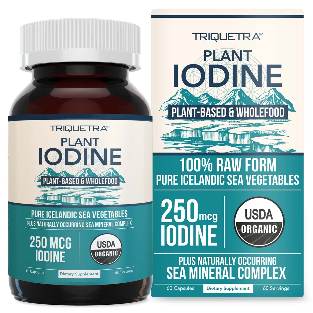 Βιολογικό συμπλήρωμα ιωδίου από το Sea Fegetry Complex, Whole Food & Raw Form - Iodine Plus Trace Mineral Complex – Περιέχει Purest ισλανδική θάλασσα Kelp, Irish Moss & Bladderwrack (250 mcg)