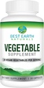 Best Earth Naturals Συμπλήρωμα λαχανικών με 20 Veggie Blend - Ενεργειακές Βιταμίνες για γυναίκες και άνδρες 30 Ημέρα προσφοράς (30 κάψουλες)