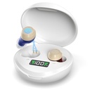 Βοηθητικά ακοής για ηλικιωμένους, επαναφορτιζόμενα ακουστικά βοηθήματα με ψηφιακή οθόνη, φορητό ακουστικό με θόρυβο ακύρωσης, αναβαθμισμένο μίνι ενισχυτή ακοής για την απώλεια ακοής Προσωπικό (λευκό)