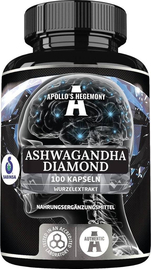 APOLLO'S HEGEMONY Ashwagandha Extract 568 mg ανά δισκίο, 100 Vegan Tablets, 400 Servings ανά συσκευασία, Withania somnifera Extract Περιέχει 7% μελανολίδες, μνήμη υποστήριξης και συγκέντρωση
