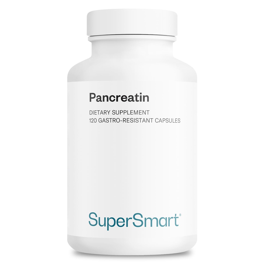 Supersmart - Pancreatin 10X 4000 ανά ημέρα (Extra Strength) - Digestive Enzymes Supplement - με Protease, Lipase, Amylase, Trypsin - Healthy Digestion Support 