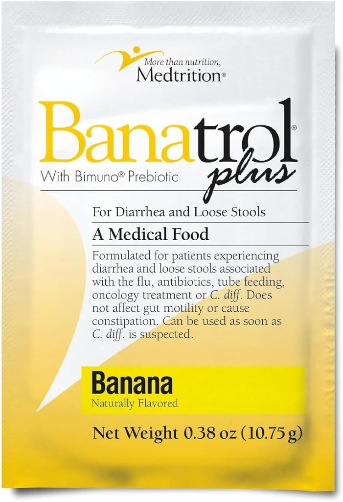 Banatrol® Natural Anti-Diarrheal με προβιοτικά, ανακούφιση από χρόνια διάρροια, IBS, επαναλαμβανόμενη διάρροια, κλινικά υποστηριζόμενη ιατρική τροφή, μη-συντηρητική, 25 υπηρεσίες (Banana)