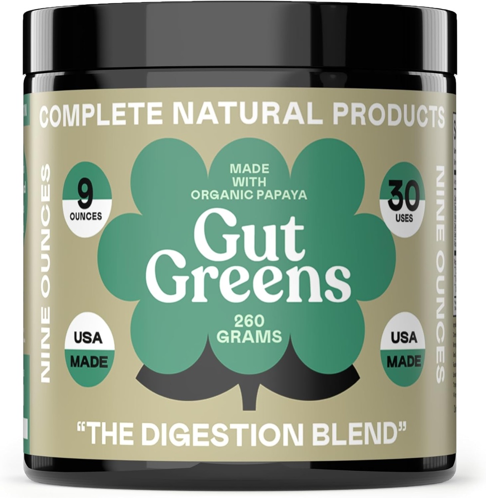 Gut Greens Superfood Powder Formula Συμπλήρωμα - Amazing Raw Digestive Enzyme Συμπληρώματα Grass Mix, 9oz, 30 εξυπηρετούν