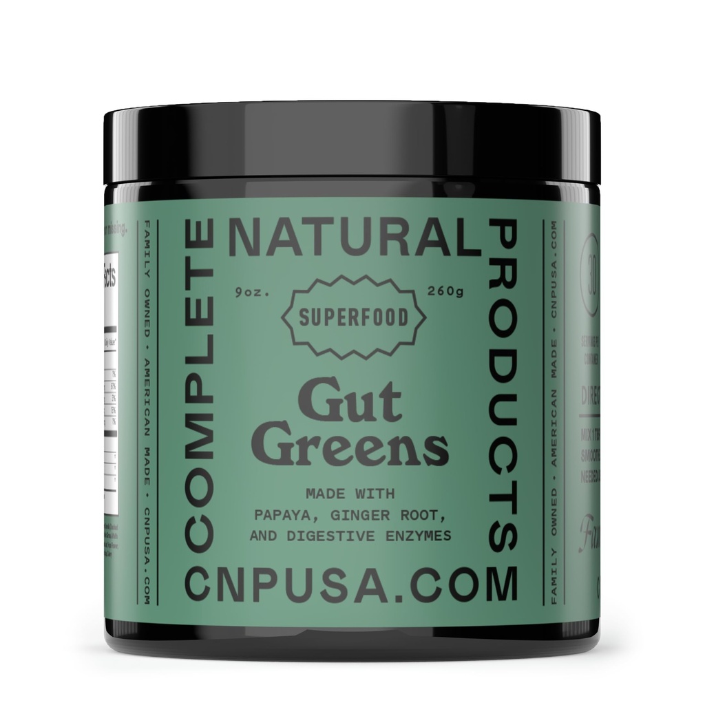 Gut Greens Superfood Powder Formula Συμπλήρωμα - Amazing Raw Digestive Enzyme Συμπληρώματα Grass Mix, 9oz, 30 εξυπηρετούν