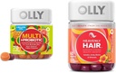 OLLY Multi + Probiotic Adult Multivitamin Gummy, 1 δις CFUs, Digestive και ανοσοποιητική υποστήριξη & Ουράνια Gummy μαλλιών, Υποστηρίζει υγιή μαλλιά, κερατίνη, βιοτίνη, AMLA, Chewable συμπλήρωμα, 30 ημέρες