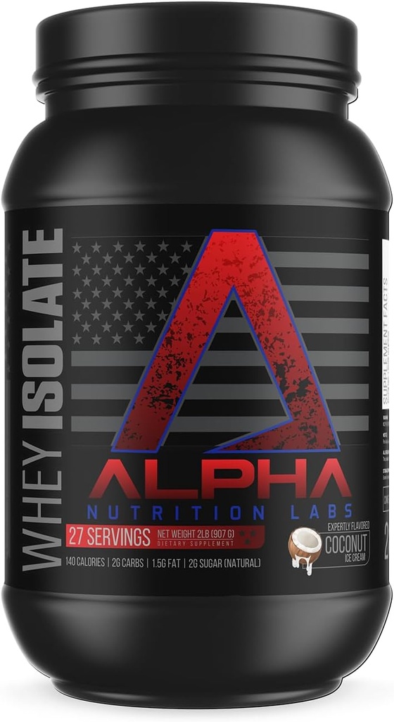 Whey Isolate Protein Powder - άρωμα παγωτού καρύδας, 28g πρωτεΐνης, πηγή πρωτεϊνών, χαμηλή υδατάνθρακες, κλασική ειδικότητα