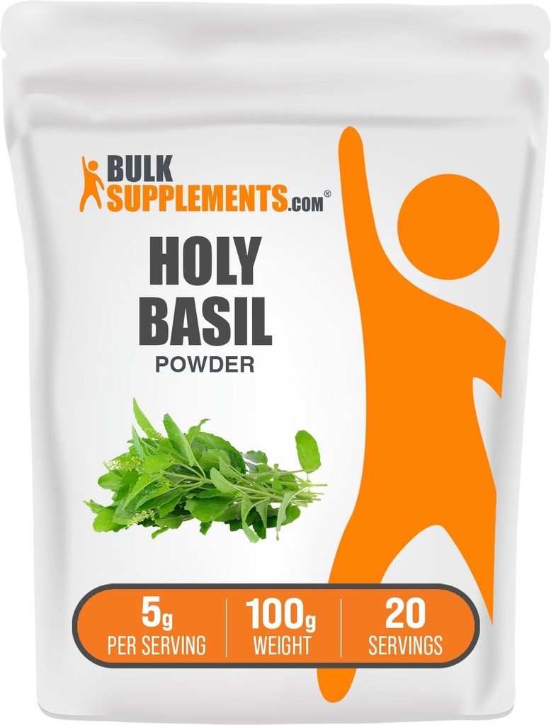 BulkSupplies.com Holy Basil Powder - συμπλήρωμα Αγίου Βασιλείου, Holy Basil Leaf Powder - Tulsi Holy Basil, Herbal & Gluten Free, 5g ανά υπηρεσία, 100g (3.5 oz) (πακέτο του 1)