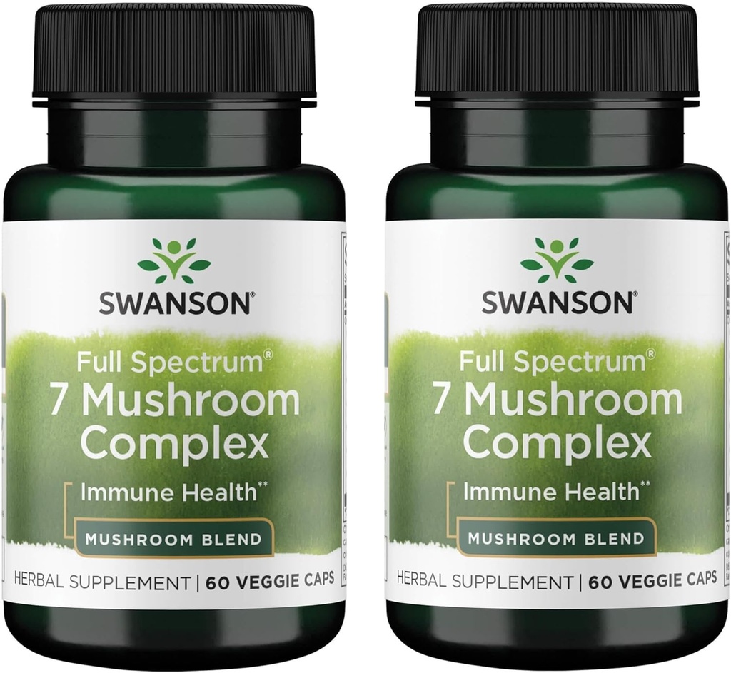Swanson Full Spectrum 7 Mushroom Complex 60 Veg Caps (2 Συσκευασία)