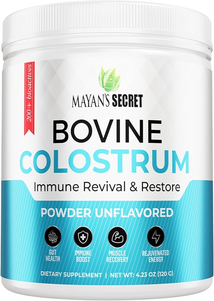 Colostrum Powder Grass-Fed -για την υγεία των ανθρώπινων ούρων, την ανοσία, το δέρμα και τα μαλλιά, την αποκατάσταση των μυών - Πάνω από 400 βιοενεργά θρεπτικά συστατικά, 6-Ωρα εγγυημένη καθαρή φόρμουλα, μη-GMO, χωρίς γεύση, 60-Ημέρα προσφοράς