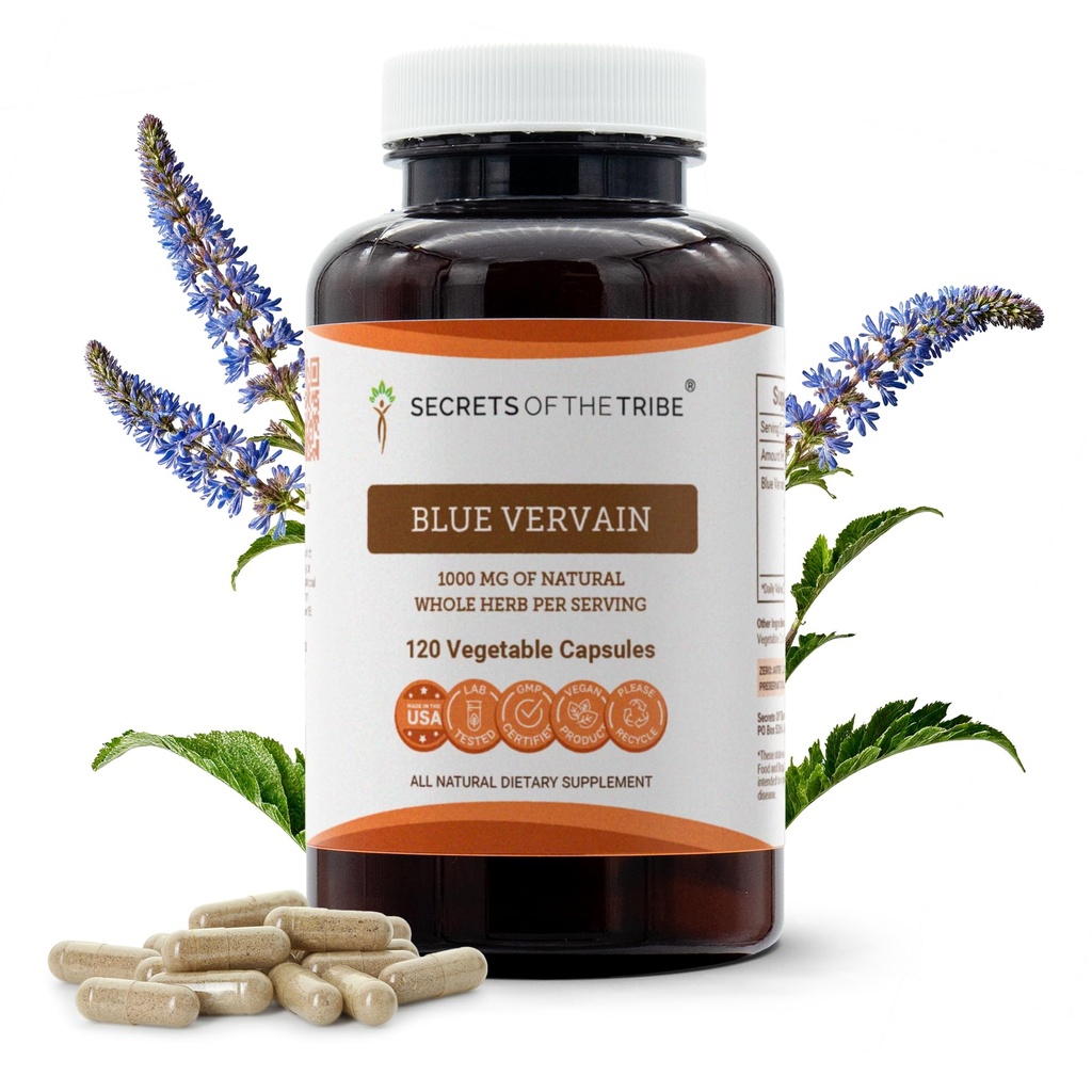 Μυστικά της φυλής Blue Vervain 120 κάψουλες, 1000 mg, Blue Vervain (Verbena Hastata) Αποξηραμένα Βότανα (120 κάψουλες)